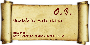 Osztás Valentina névjegykártya
